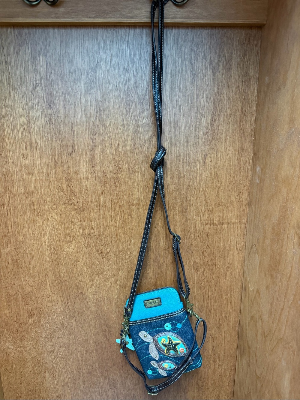 Chala Teal and Navy Starfish Crossbody Bag